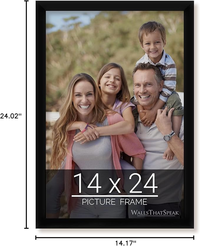 wallsthatspeak 14x24 Black Picture Frame for Puzzles Posters Photos or Artwork