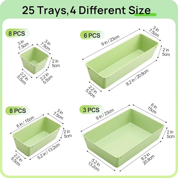 Vtopmart 25 Pack Plastic Drawer Organizers - Image 2