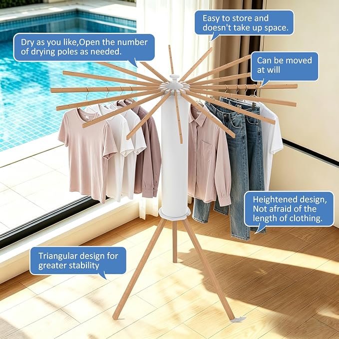 Tripod Foldable Clothes Rack, Garment Rack Portable - Image 3