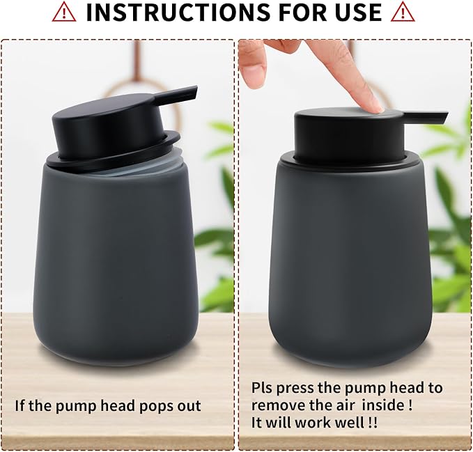 Soap Dispenser Ceramic with Easy-to-Press Pump Hand Lotion Liquid Dispenser - Image 9