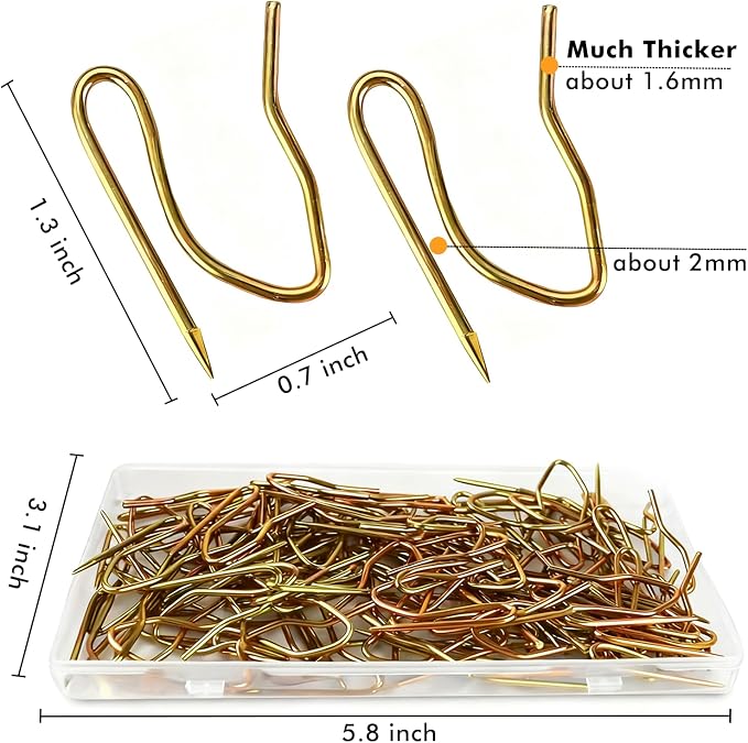 Curtain Hooks Drapery Hooks 60 Pack 1.3 Inch Large Heavy Duty Stainless Steel - Image 2