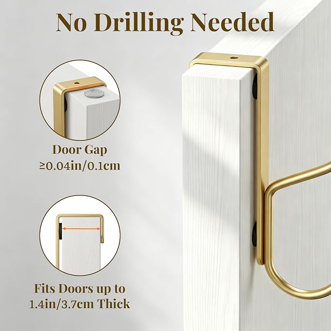 niffgaff Over Door Hook 2-Pack, Heavy Duty Door Hanger, Fits Interior Doors 1.4 - Image 3