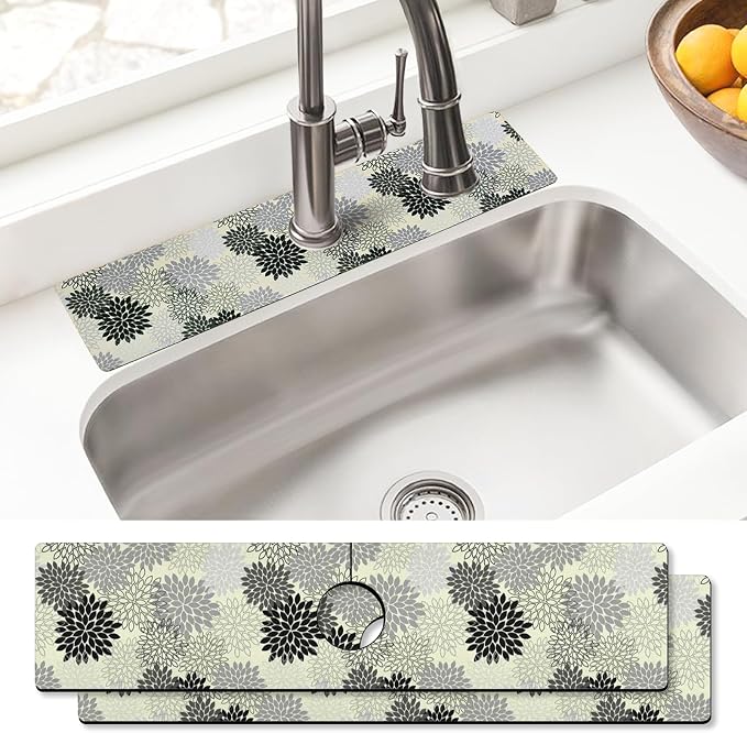 Sink Faucet Absorbing Mat, 2 Pack Drying Mat Around Faucet Sink Splash Guard by BathtubMat