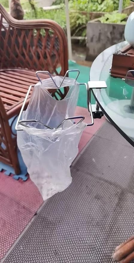 Trash Bag Holder Table Side Garbage Bag Holder Hanging Trash Can - Image 7