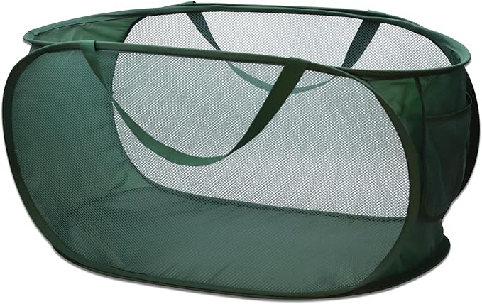 Sturdy Mesh Laundry Hamper Basket Bag, collapsible Pop up by HONOMA