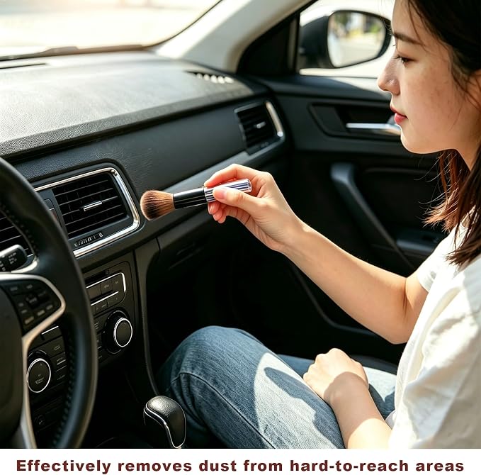 2 PCS Car Interior Dusting Brush, Soft Bristles Auto Dashboard Duster Interior - Image 4