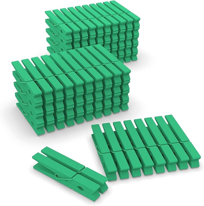 100 Pcs Green Clothes pins by FEFU