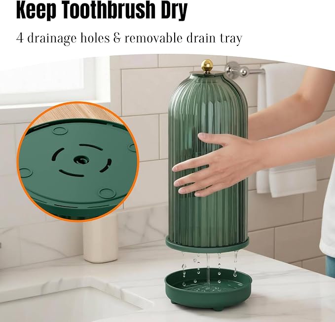 JEESA Dustproof Toothbrush Holder Organizer - Image 2