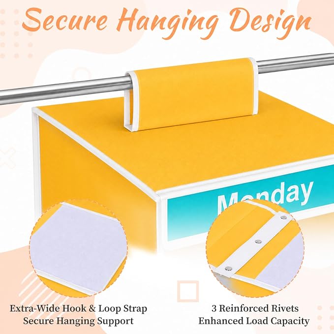Weekly Clothes Organizer for Closet, 6-Shelf Hanging Closet Organizer - Image 4