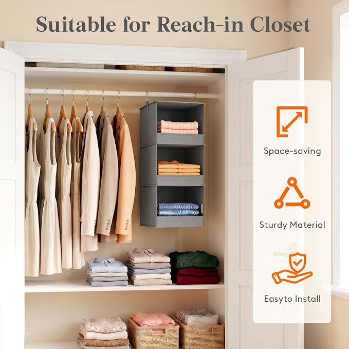 Lifewit RV Storage and Organization, Hanging Closet Shelves | 3 Shelf Front - Image 5