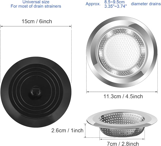 V-TOP Sink Strainer Stopper 4 Pack, Universal Silicone Kitchen Sink Drain - Image 4