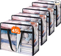 Lifewit 4 Pack Clear Clothes Storage Bags, 45L Plastic Blanket Storage Bag by Lifewit