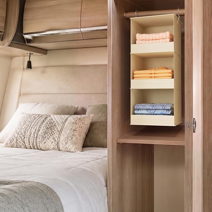 Lifewit RV Storage and Organization, Hanging Closet Shelves | 3 Shelf Front - Image 9