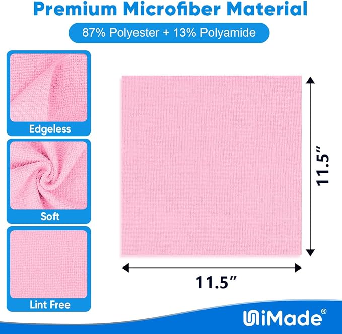 UNIMADE Microfiber Cleaning Cloth, 10 Pack Reusable Microfiber Towels - Image 2