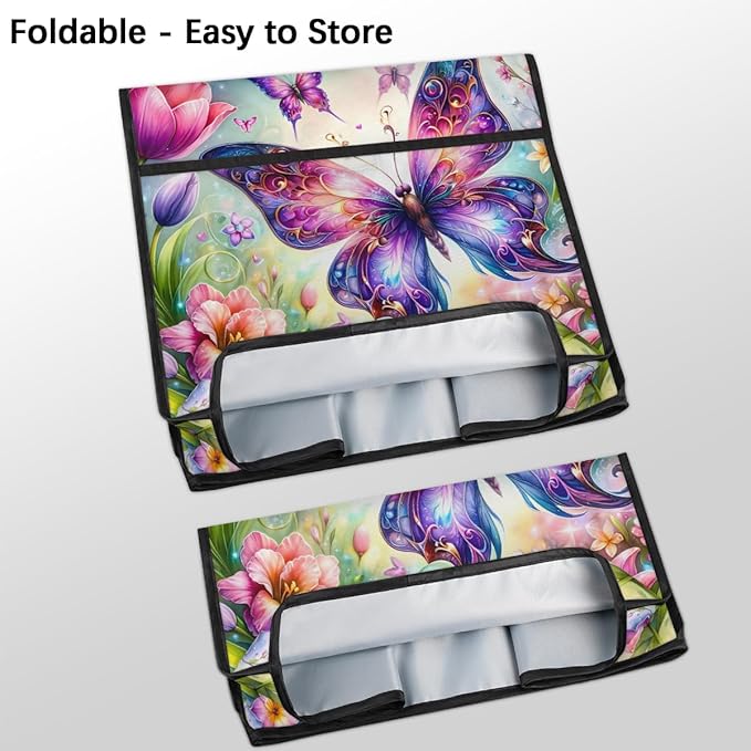 Kitchen Aid Mixer Cover Butterfly Color Flowers Stand Mixer Cover Compatible with 6-8 Quarts Stand Mixers, Dust Covers with Zipper Pocket Foldable Washable Kitchen Aid Organizer Bag