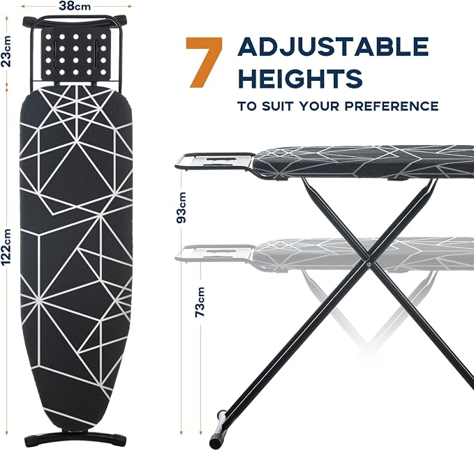 RAINHOL Ironing Board 43x13, Compact Full Size Iron Board Black - Image 2