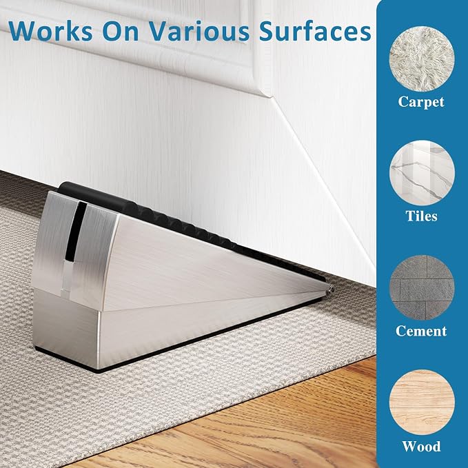 Optish 2 Pack Heavy Duty Door Stopper, Adjustable Spring Large Stopper - Image 5