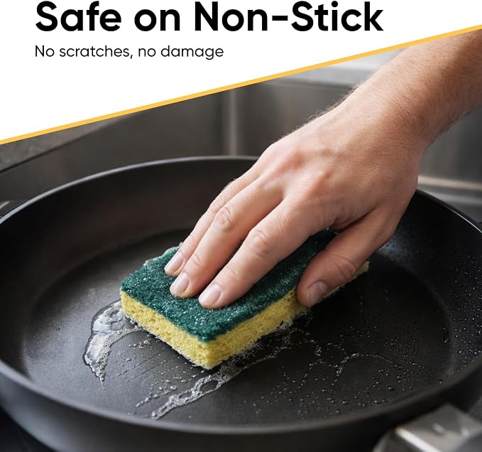 Kitchen Large Sponges for Washing Dishes, Non-Scratch Cellulose Dish Scrub - Image 5