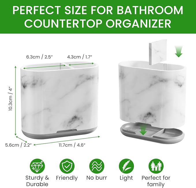 Toothbrush Holders for Bathrooms, Bathroom Accessories | 2 Slots, Kids Electric - Image 4
