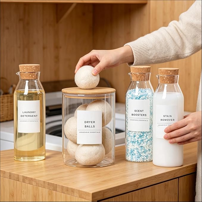 Glass Laundry Detergent Dispenser, Laundry Room Liquid Detergent Container - Image 3