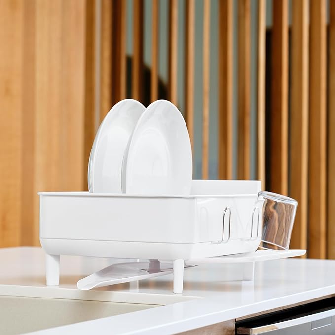 simplehuman Steel Frame Dishrack, Compact Dish Drying Rack - Image 6