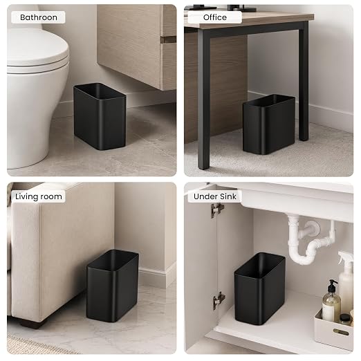 Cesun Small Bathroom Trash Can, 2.8 Gallons, Under Sink Wastebasket, Stainless - Image 7