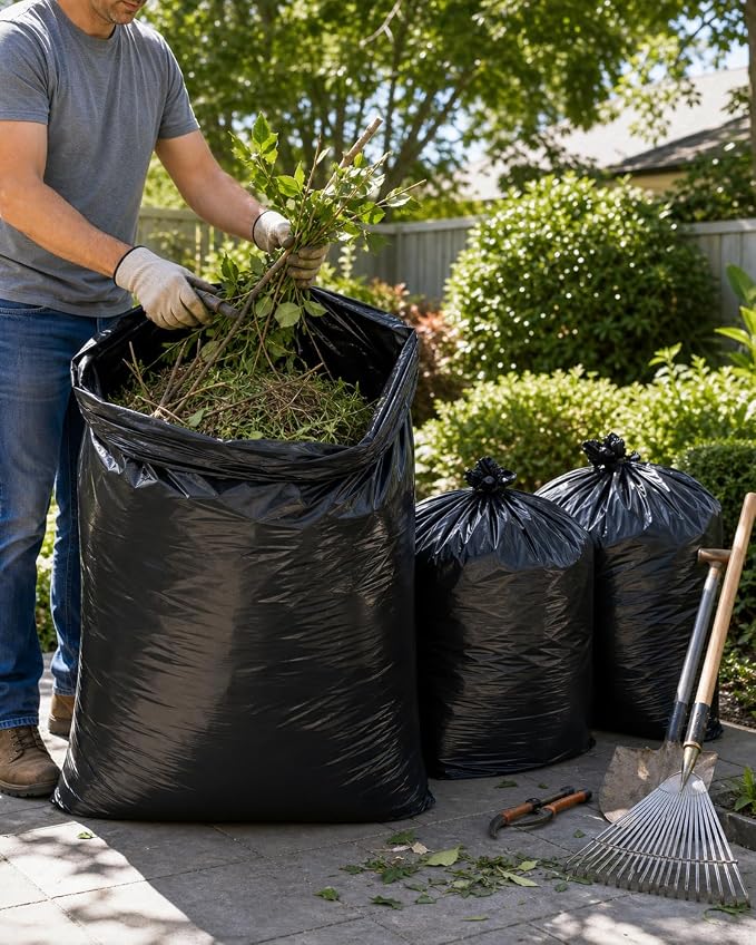 Tasker Contractor Garbage Bags, 150 ct, 55-60 Gal, 3 Mil Black | 150 Count Bulk - Image 4