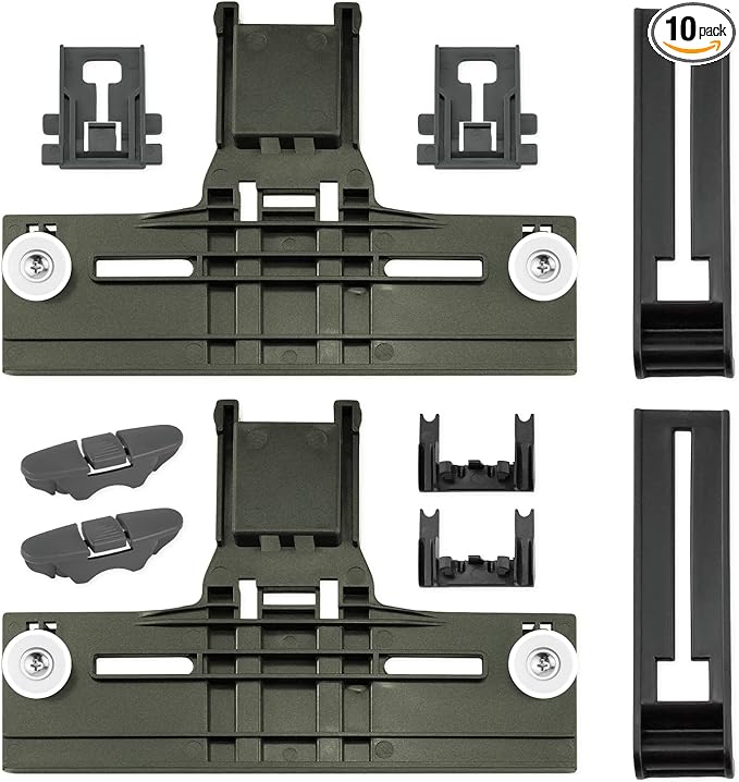 Upgraded W10350375 W10712395 Dishwasher Top Rack Adjuster Compatible with Whirlpool Dishwasher Parts, Includes W10195839 W10195840 10508950 W10250160 Part Replacement for kenmore Dishwasher, 10 PCS