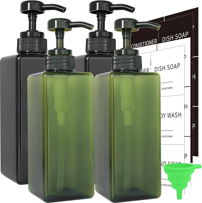 Soap Dispenser with Waterproof Labels, Thickened Plastic Hand Soap Dispenser by Lewistin