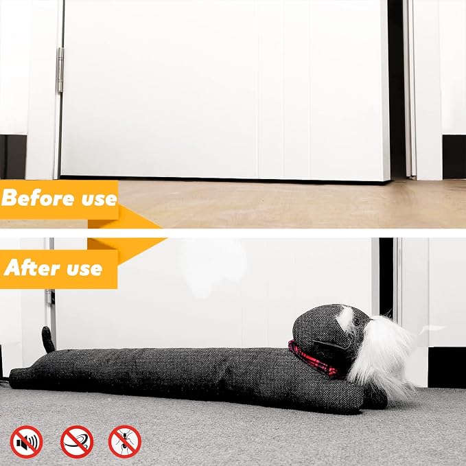 36 Inch Heavy Duty Under Door Draft Stopper, Cute Animals Shape Door & Window - Image 5