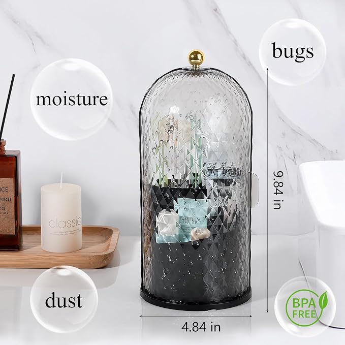 Toothbrush Holder with Cover for Bathroom Countertop, Toothpaste, Self Draining - Image 2