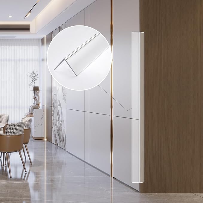 Gaahing 4Pcs Peel and Stick Clear Corner Guards, Self-Adhesive L-Shaped Outside Corner Shield for Wall Edge Furniture Door Frame Protector Bumper (2.9ft x 1.0in)