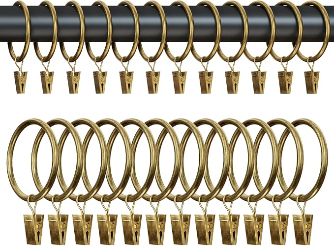 24 Pack Bronze Metal Curtain Rings by GASRONS