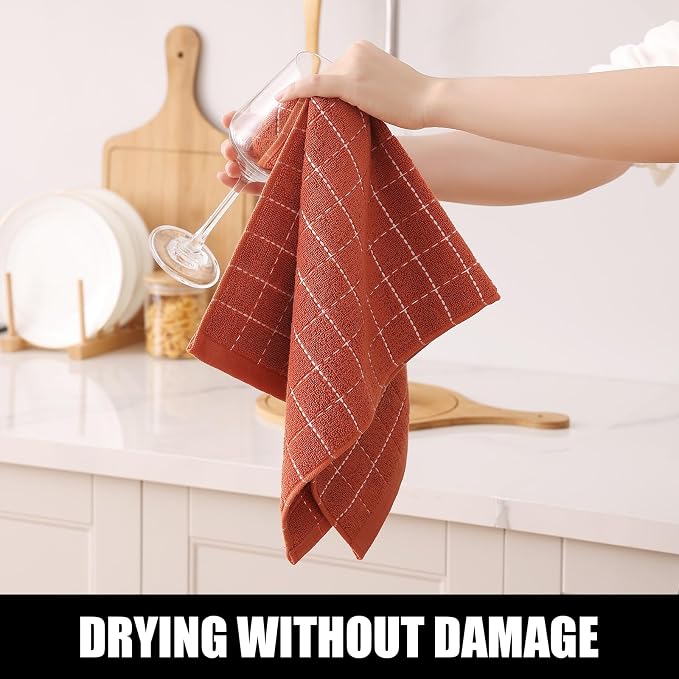 Homaxy 100% Cotton Terry Kitchen Towels, 4 Pack - Image 4