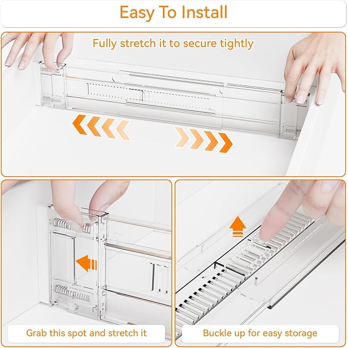 4 Pack 3.2 Inch Shallow Acrylic Drawer Dividers - Image 5