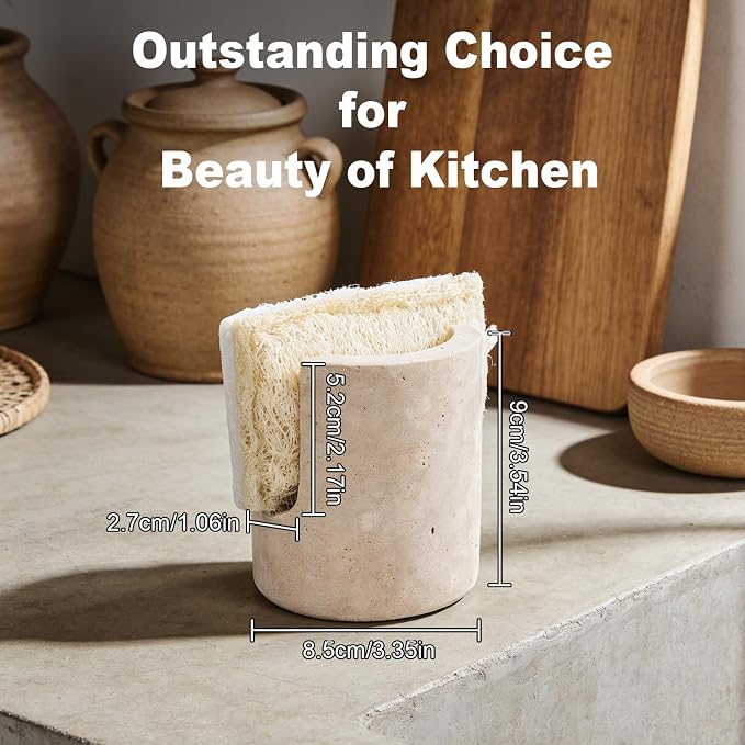 Natural Travertine Sponge Holder - Image 3