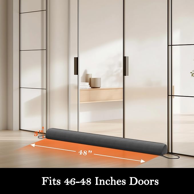 Sunolga Door Draft Stopper, Removable Washable Cover, Blocks Hot and Cold Air - Image 2