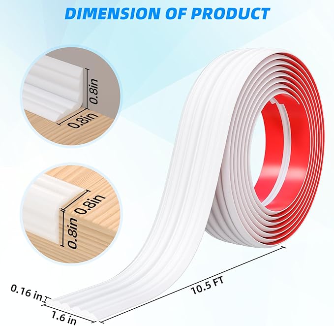 10FT Flexible Wall Corner Protector Moulding Trim, Peel and Stick Inside & Outside Wall Corner Guards Edge Protector,Self Adhesive Molding Trim Strip for Edge Ceiling
