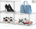 3 Pack X-Large Acrylic Shoe Display Case Size 14, Wide Magnetic Door by EZJOB