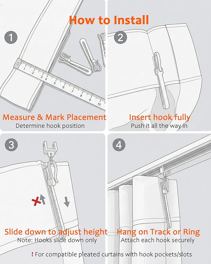 Adjustable Pinch Pleat Curtain Hooks, Only - Image 4