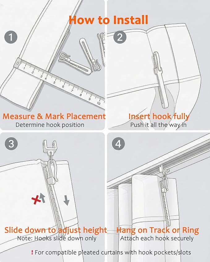 Adjustable Pinch Pleat Curtain Hooks, Only - Image 5