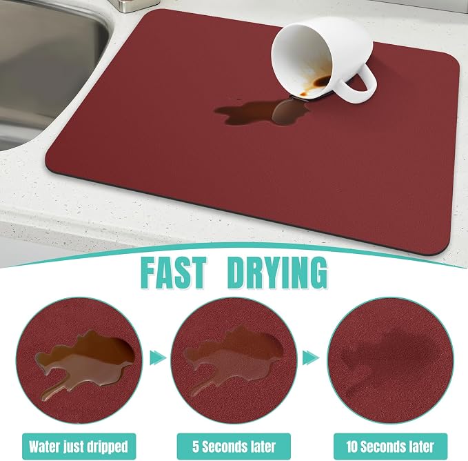 Coffee Mat Super Absorbent Dish Drying Mat Coffee Bar Mat 17"x 30" - Image 3