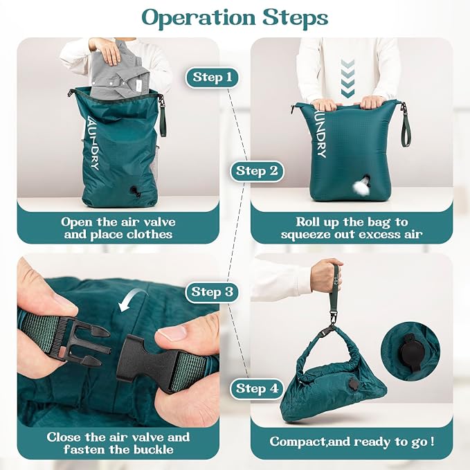 Travel Laundry Bag, Vacuum Compression Dirty Clothes Travel Bag - Image 6