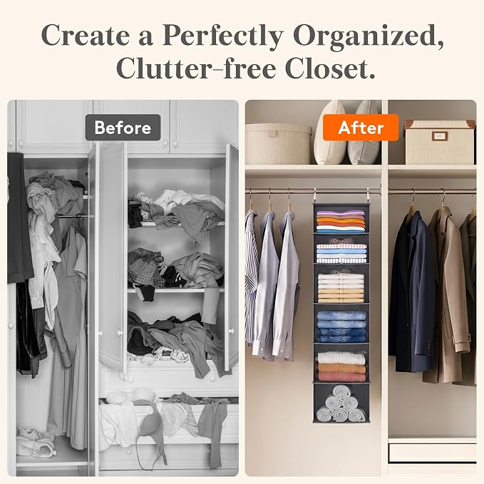 Lifewit 6 Tier Hanging Portable Closet Storage Organizer - Image 7