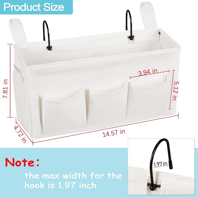 Bedside Caddy, Bedside Storage Bag Hanging Organizer - Image 4