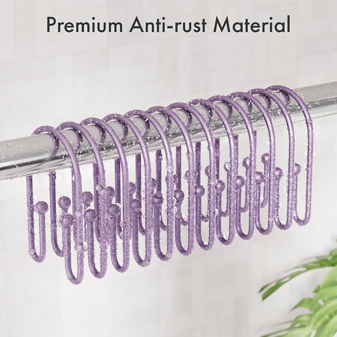 AmazerBath Shower Curtain Hooks, Sturdy Shower Curtain Rings Metal Shower Hooks - Image 4