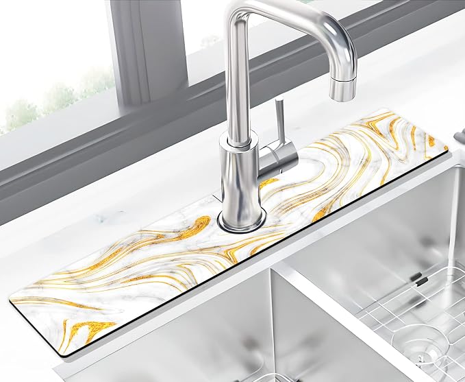 Kitchen Sink Splash Guard Faucet Mat Super Absorbent Fast Drying Mat Sink by THIDEAPE