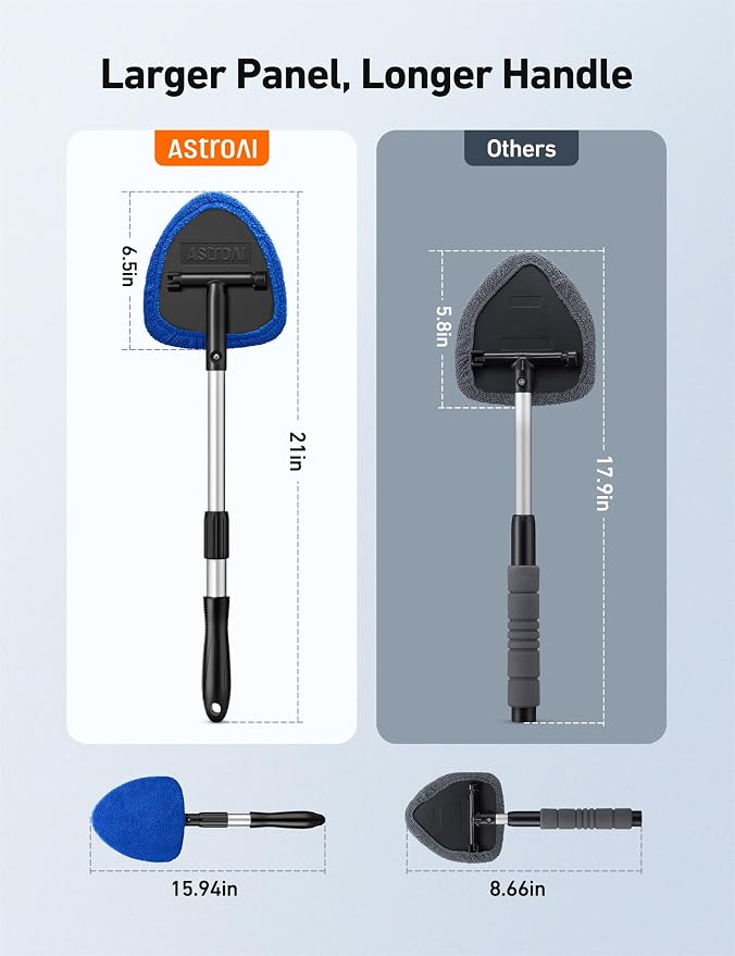 AstroAI 21" Extra-Long Windshield Cleaner Tool & Car Interior Detailing Kit | - Image 2
