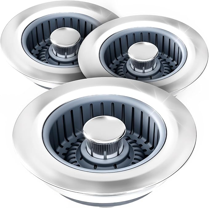 zaa 3 in 1 Kitchen Sink Drain Strainer Stopper Removable Basket Pop-Up by zaa