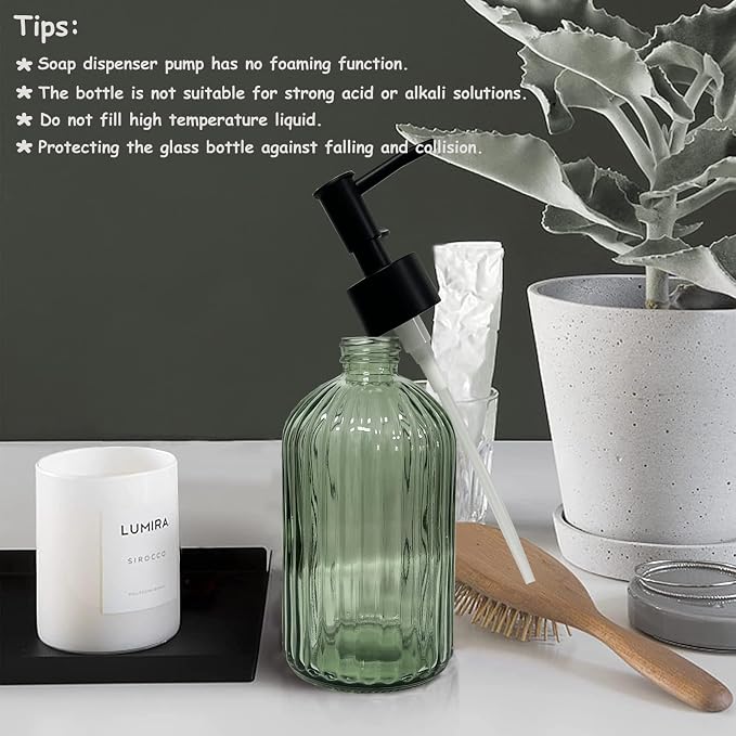 YYTSGG Green Glass Soap Dispenser Set - Image 6